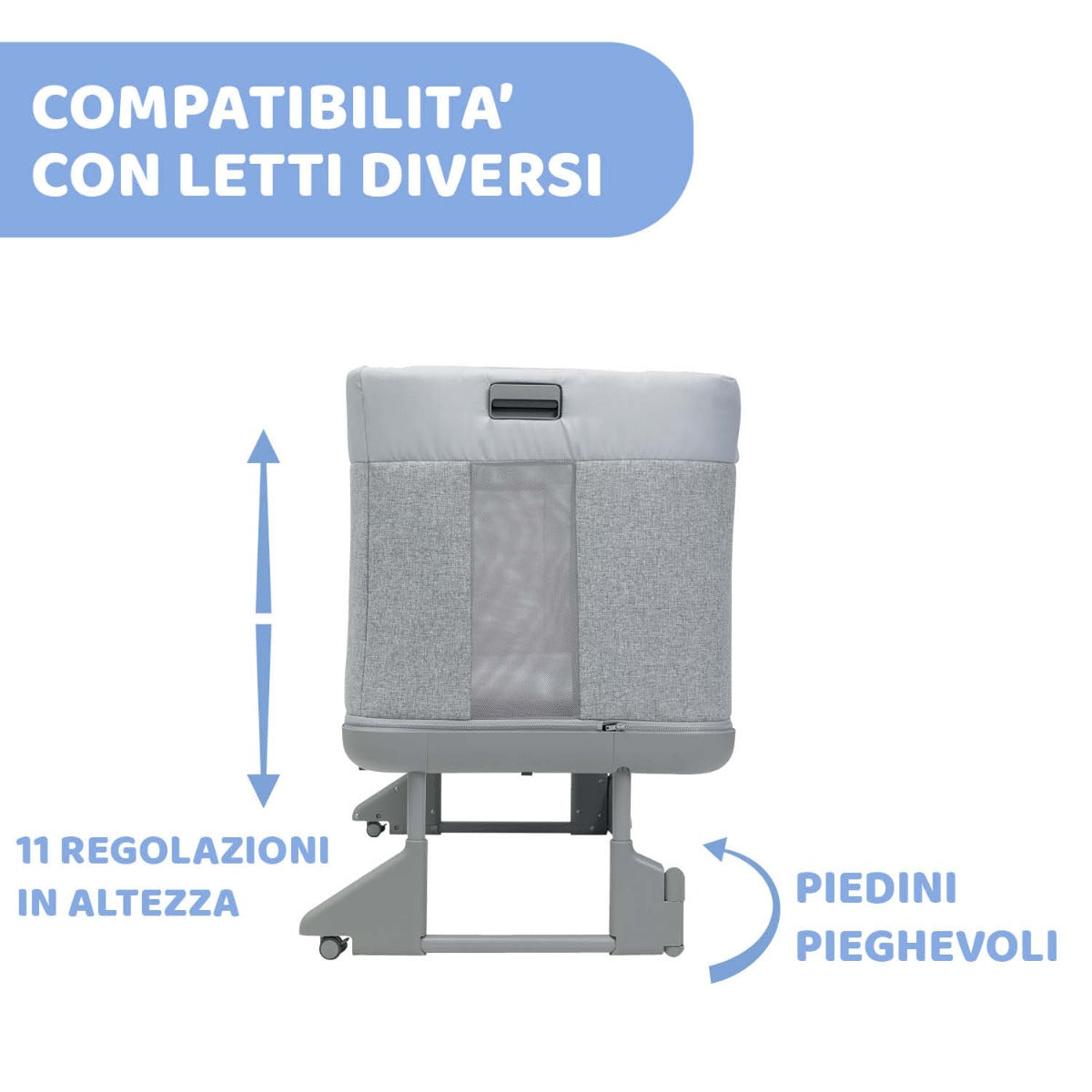 سرير النوم المشترك Next2Me Forever من Chicco - رمادي رائع