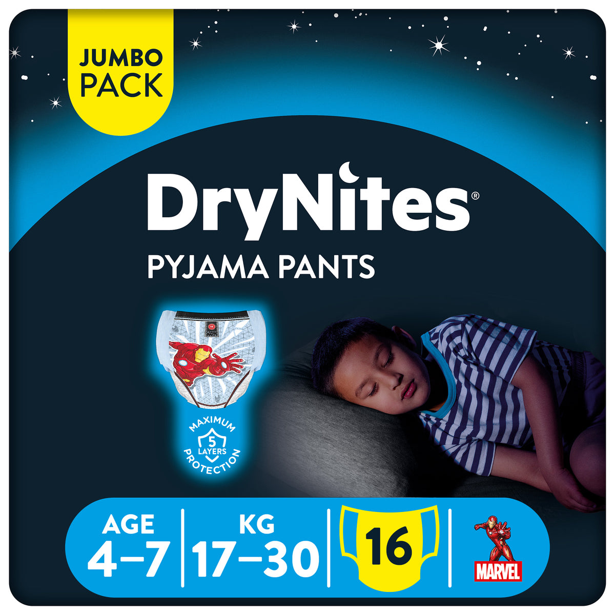 Huggies Drynites Pyjama Pants 17 30 Kg 4Y 7Y  Boys