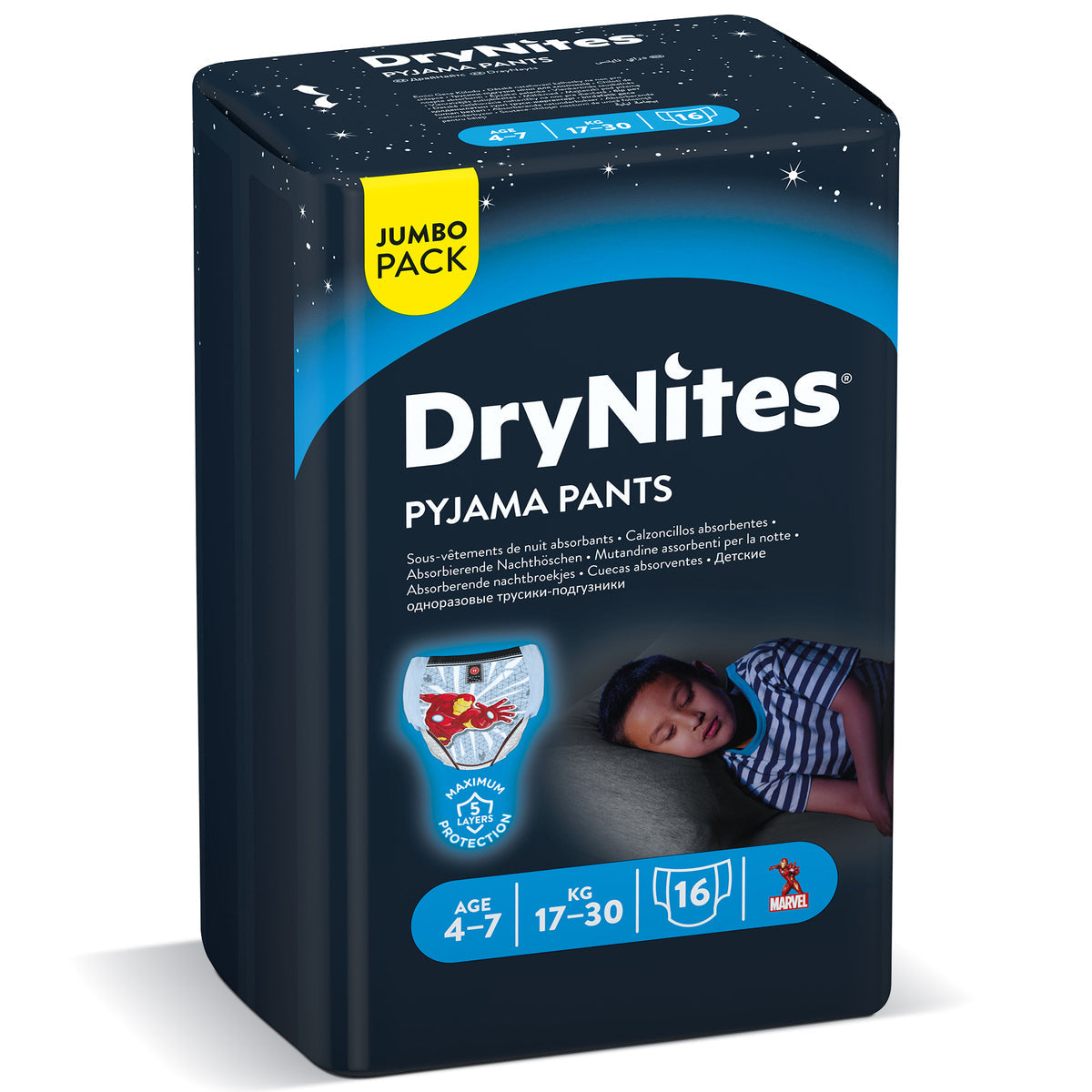 Huggies Drynites Pyjama Pants 17 30 Kg 4Y 7Y  Boys