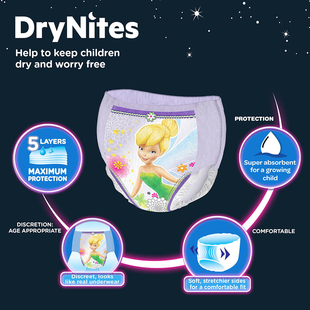 Huggies Drynites Pyjama Pants 17 30 Kg 4Y 7Y  Girls