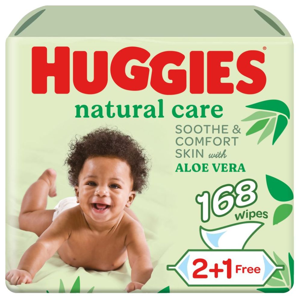 Huggies Baby Wipes Natural Care 56'S 2+1 Free
