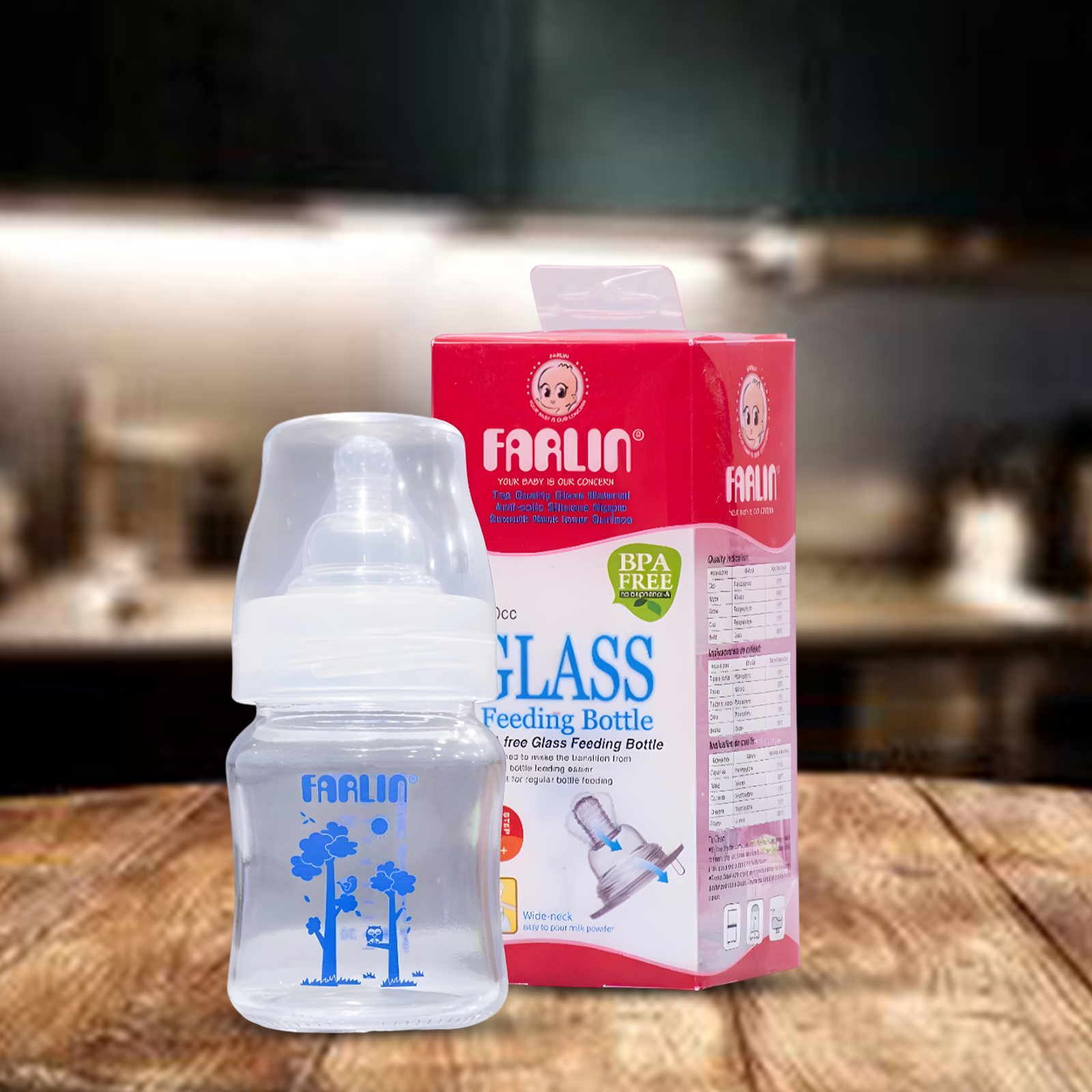 Farlin Wide Neck Glass Feeder 150Ml