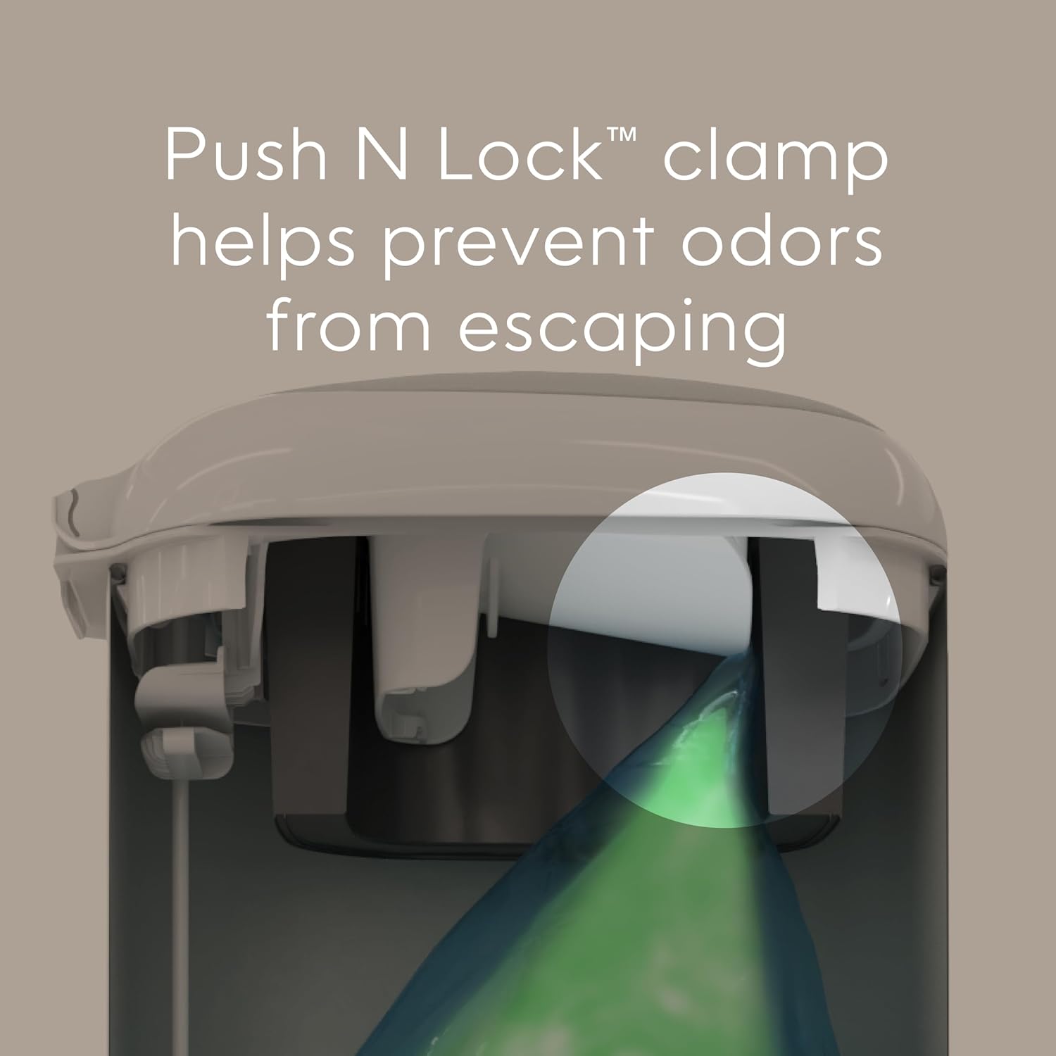 Diaper Genie Select Odor Lock Stainless Steel Pail Green