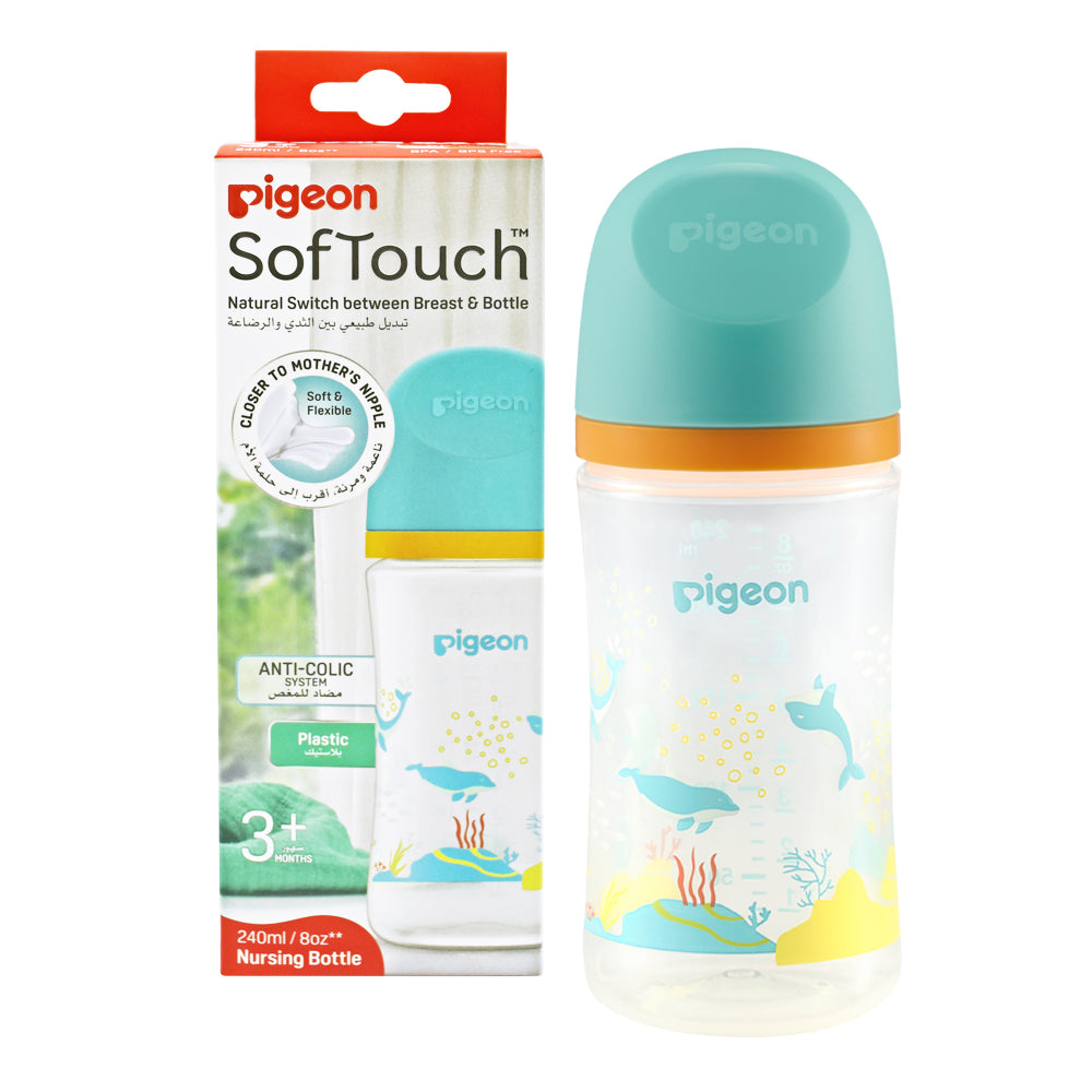 Pigeon Softouch Wide Neck Feeding Bottle Dolphin Design 240 ml