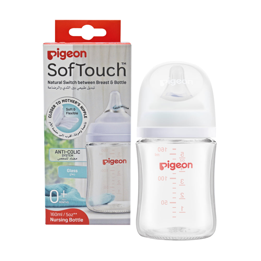 Pigeon Softouch Wide Neck Glass Feeding Bottle 160 ml