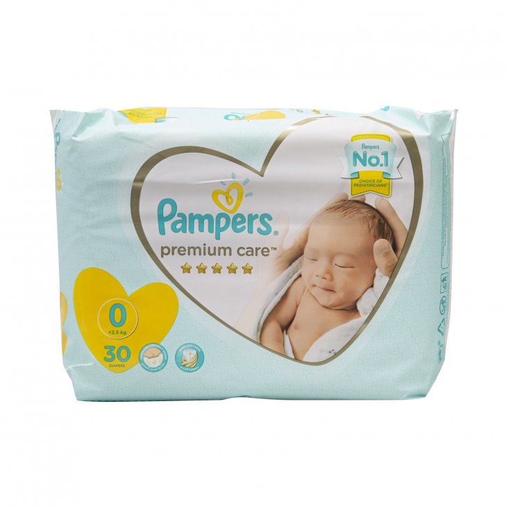 حفاضات بامبرز بريميوم كير S0 للأطفال 30 قطعة