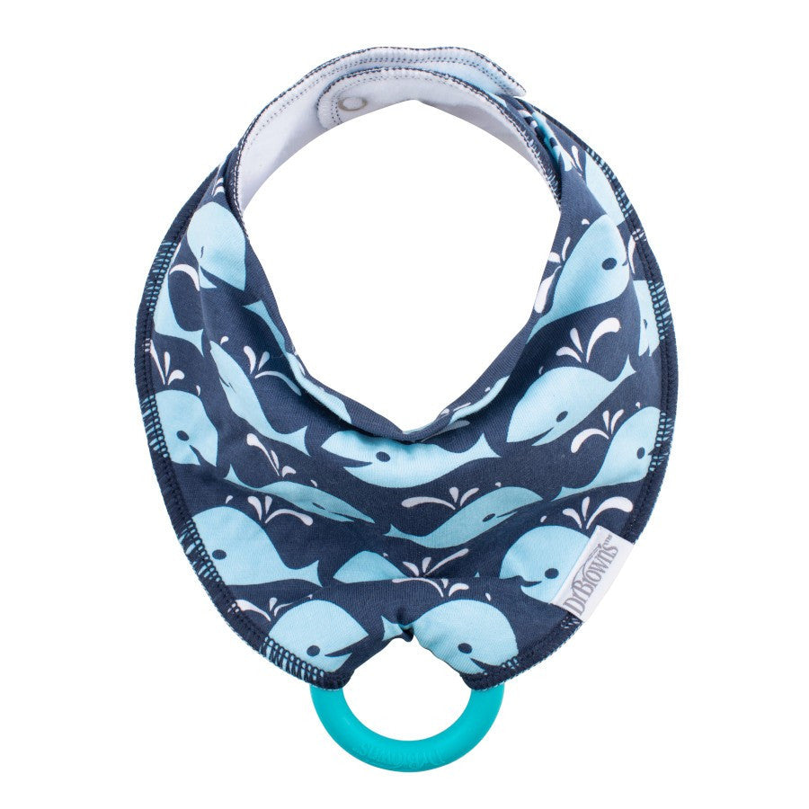 Dr Browns Super Soft Bandana Bibs with Teether Whale Blue