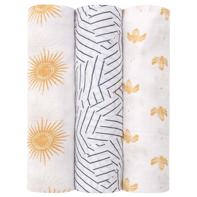 Aden + Anais Silky Soft Swaddles Golden Sun 3pcs