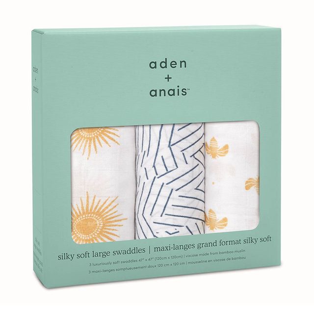 Aden + Anais Silky Soft Swaddles Golden Sun 3pcs