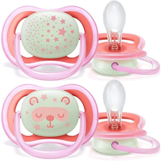 Philips Avent Soother Sil Ultra Air 6-18m Night Girl 2pcs