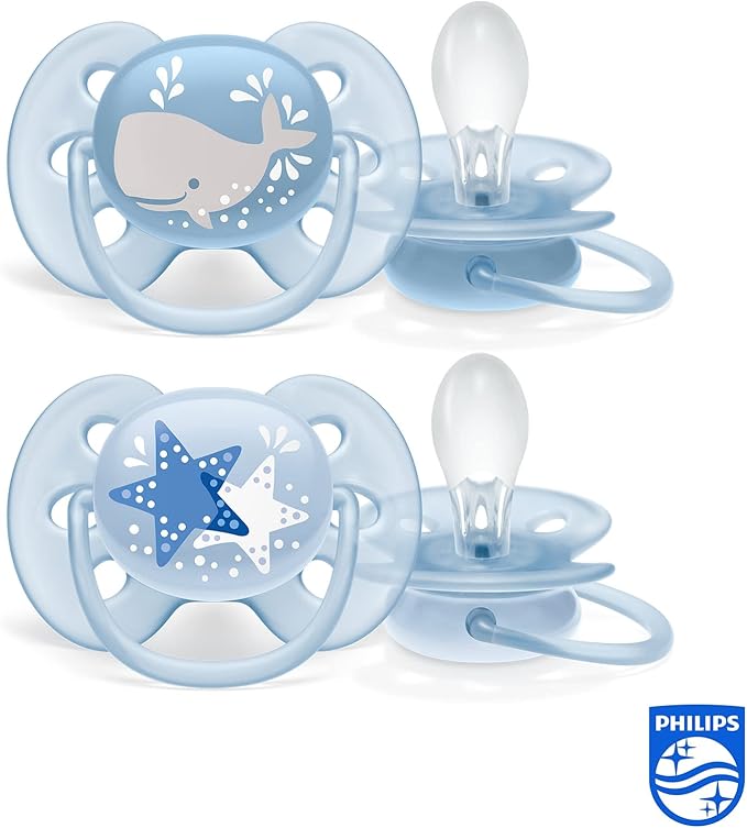 Philips Avent Soother Sil Soft 6-18m Boy Deco 2pcs