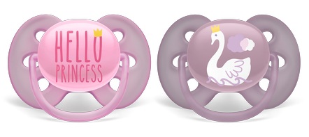 Philips Avent Soother Sil Soft 6-18m Girl Deco 2pcs
