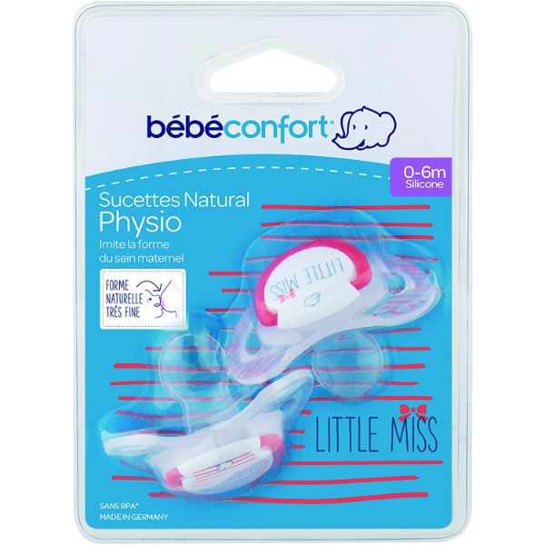 Bebeconfort Natural Physio Dummy Silic Rebel Rules Little Miss 0/6 Pack Of 2
