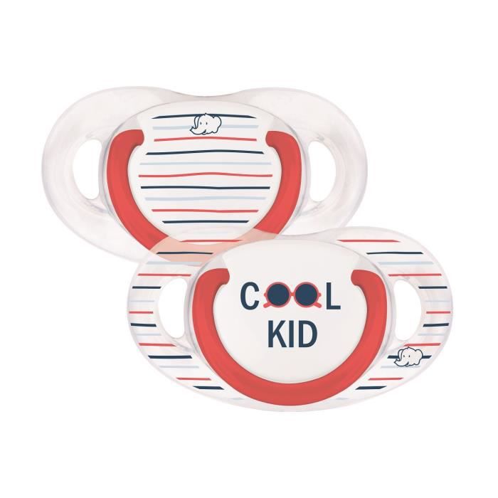 Bebeconfort Natural Physio Dummy Silic Rebel Rules Cool Kid 18/36 Pack Of 2