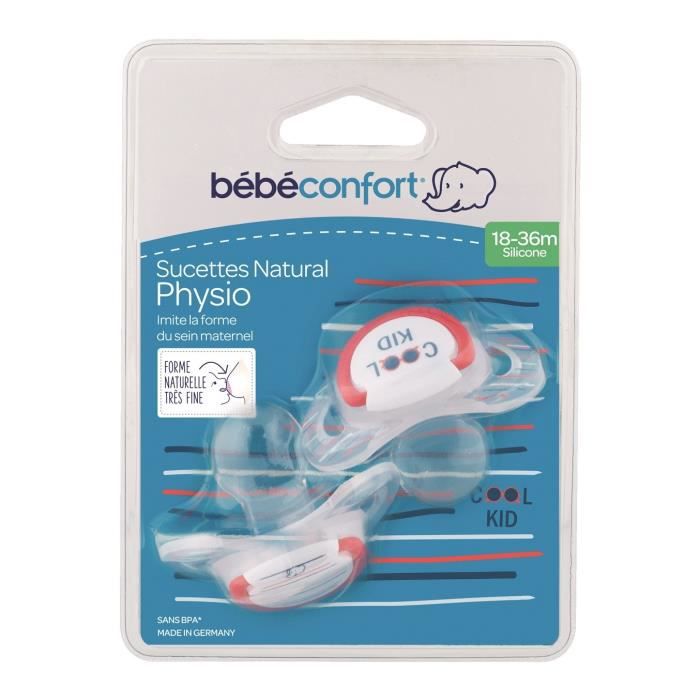 Bebeconfort Natural Physio Dummy Silic Rebel Rules Cool Kid 18/36 Pack Of 2