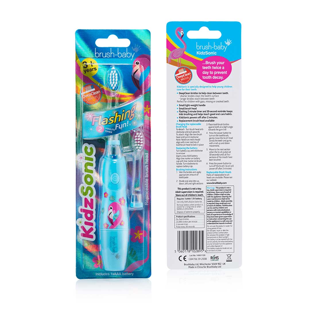 Brush Baby New Kidzsonic Flamingo 3+ Electric Toothbrush – Yallamomz