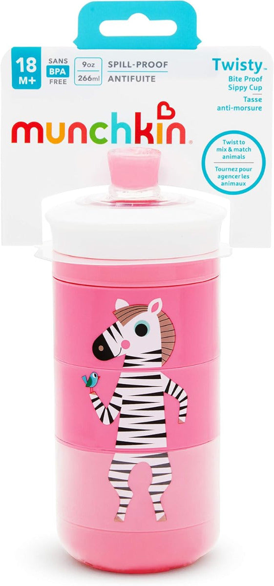 Munchkin Animal Twisty Bite Proof Cup 9oz 1pcs Pink (Sold Separately Subject to Availability)