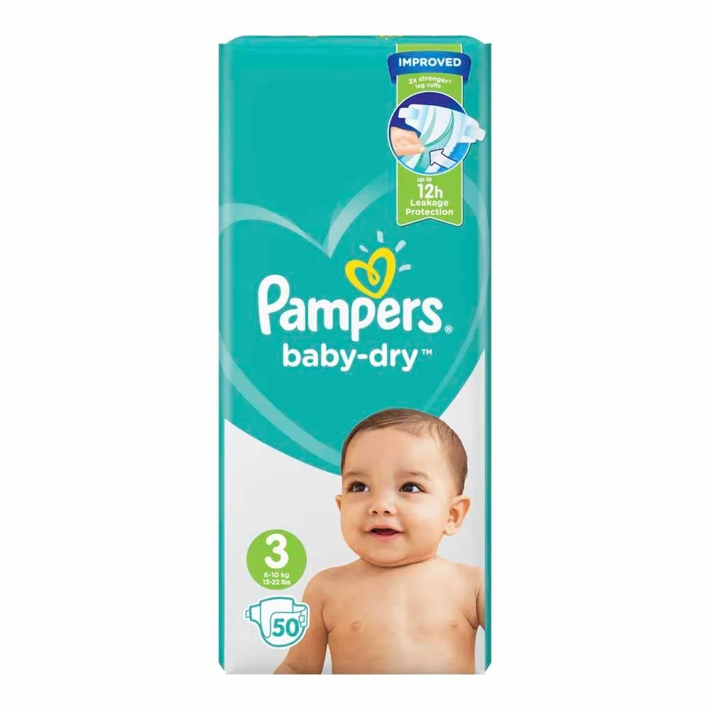 Pampers Baby Dry Diapers Size 3 5-10 kg 50 Diapers Pack