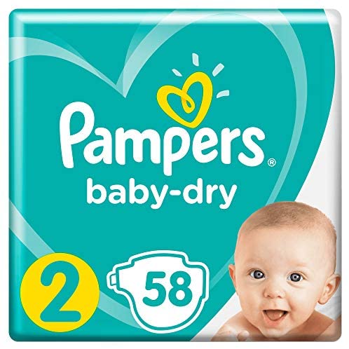 حفاضات بامبرز بيبي دراي مقاس 2 4-8 كجم عبوة 58 حفاضة