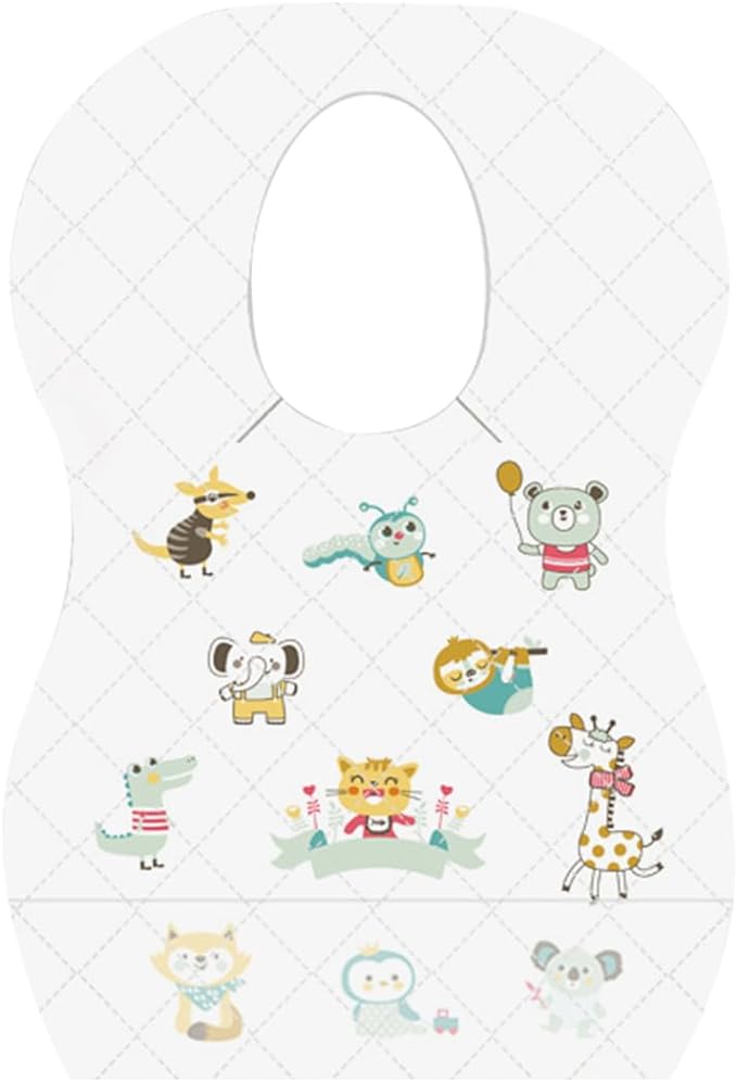 Star Babies Disposable Bibs Pack of 10 Animal Print