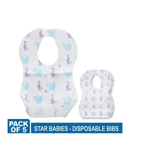 Star Babies Disposable Bibs Pack of 5 Elephant