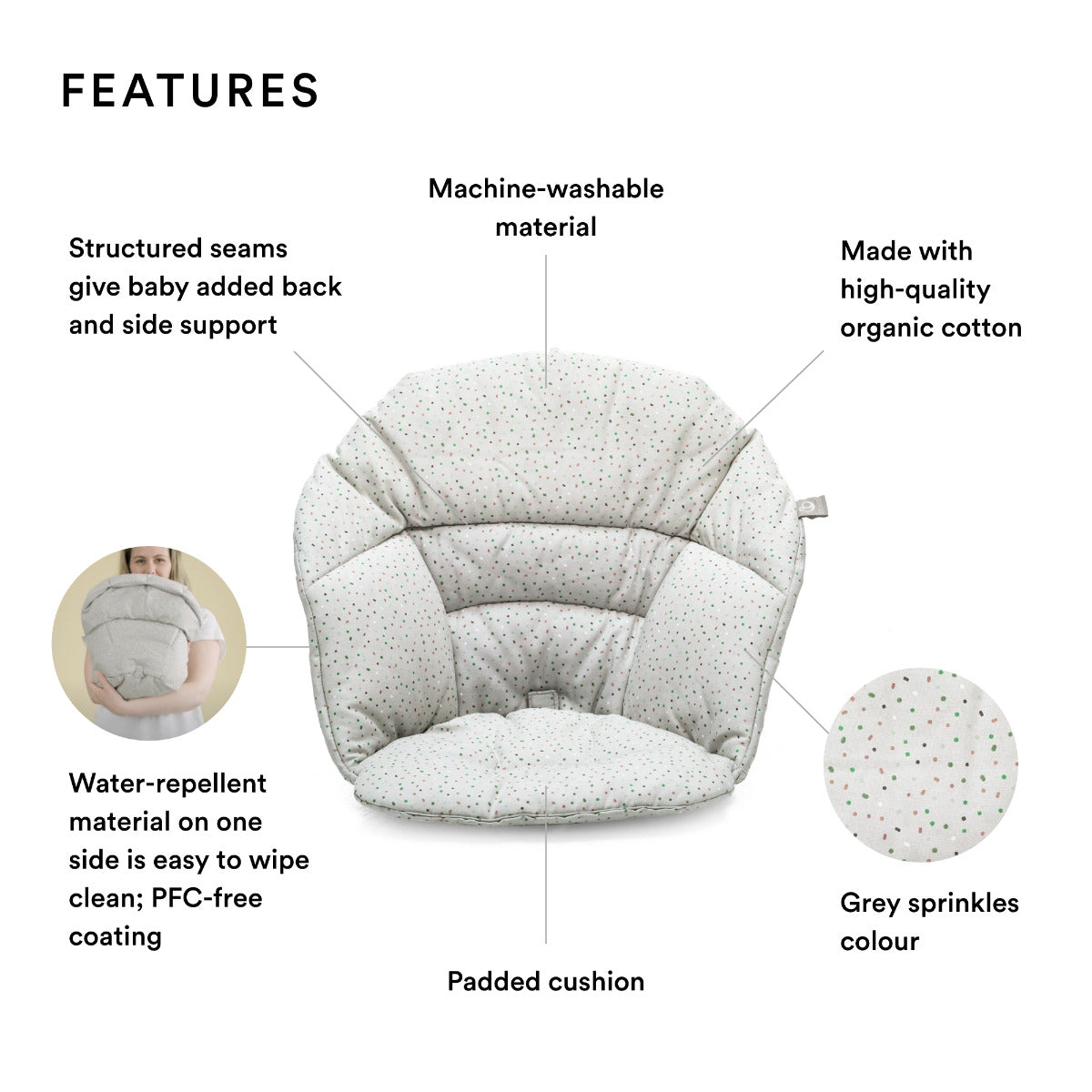 Stokke Clikk Cushion Grey Sprinkles