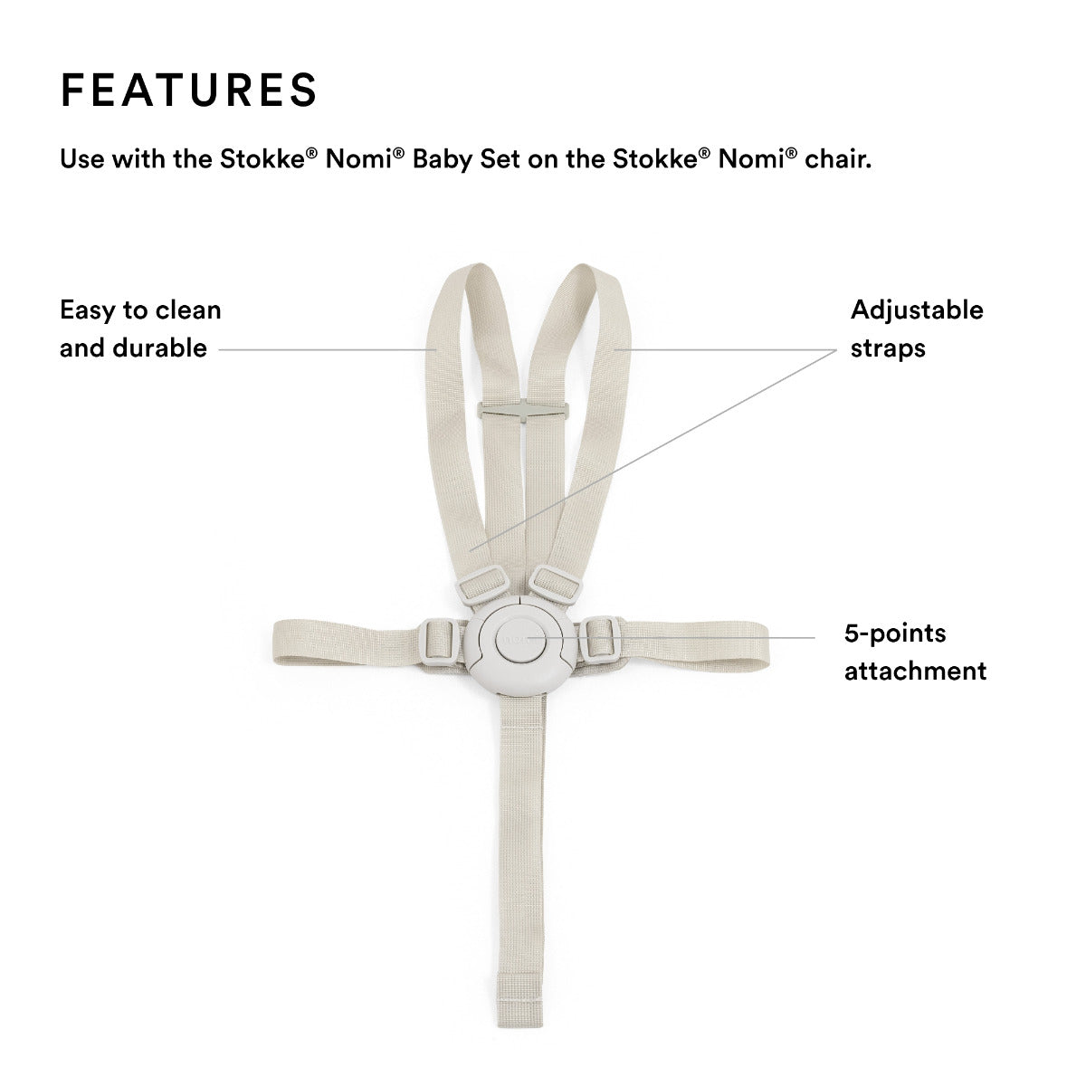 Stokke Nomi Harness Beige