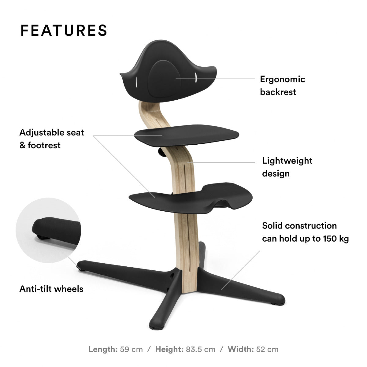 Stokke Nomi Chair Black