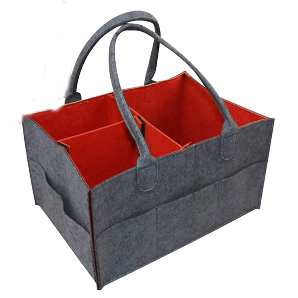 Star Babies Diaper Caddy Organizer - Grey & Red