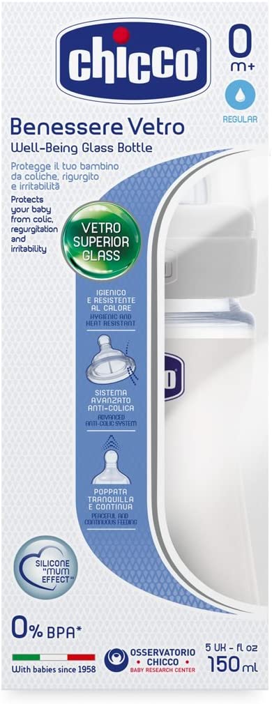 Chicco Feeding Glass Bottle Normal Flow 150ML
