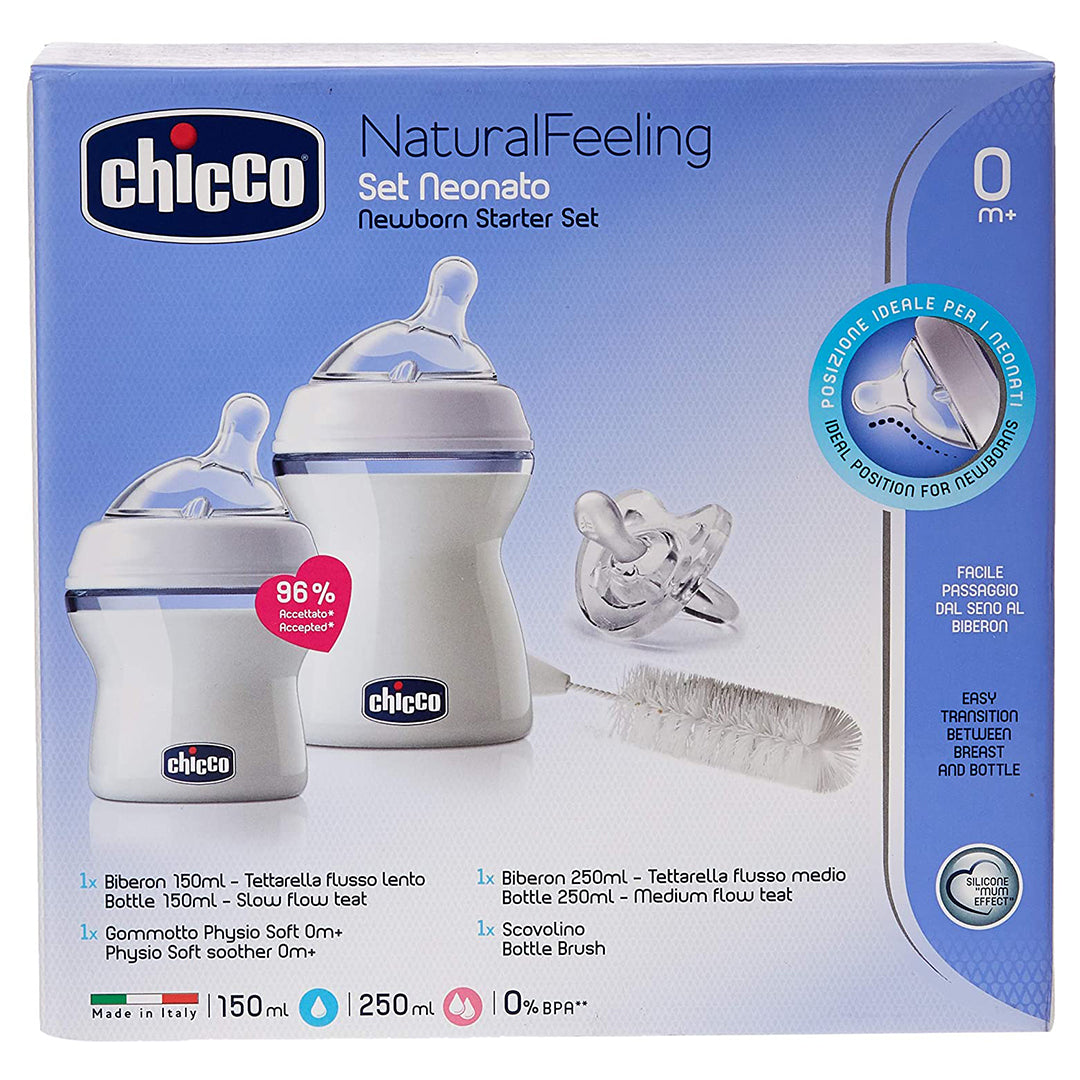 Chicco Natural Feeling Feeding Bottle Set-Small 0months+