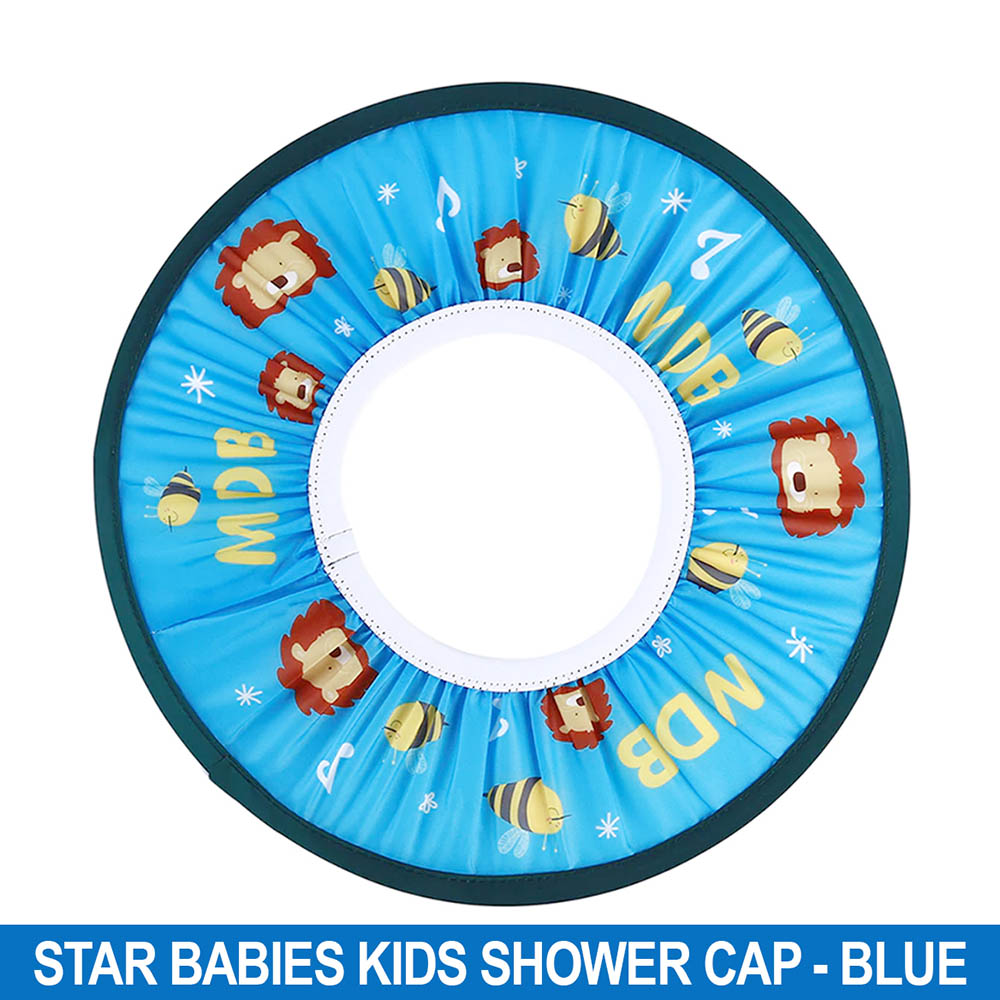 Star Babies Adjustable Kids Shower Cap Blue