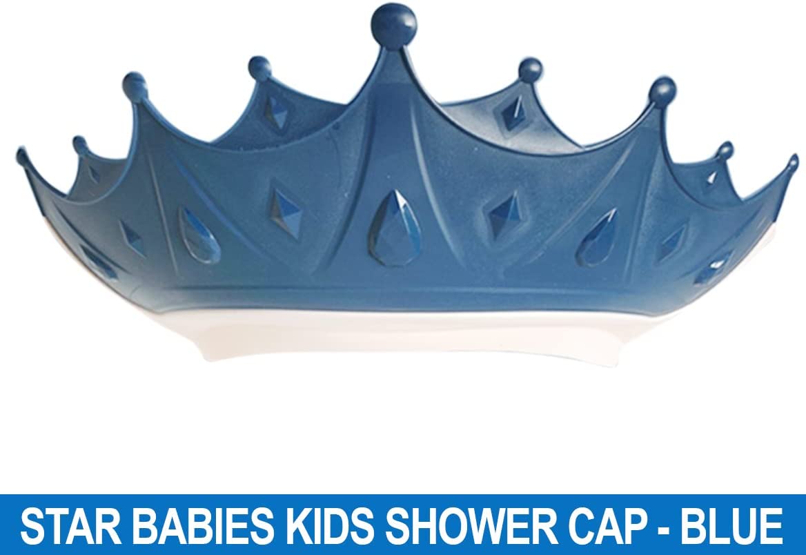 Star Babies Adjustable Crown Kids Shower Cap Blue