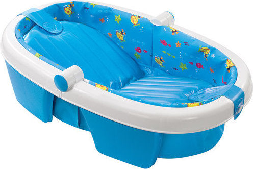 حوض استحمام للأطفال حديثي الولادة إلى الأطفال الصغار قابل للطي من Summer Infant على شكل بطة