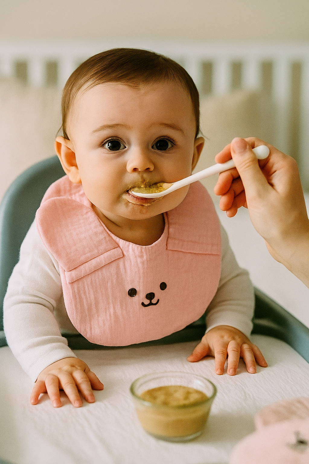 Kinder Valley Pink Bunny Button Bib