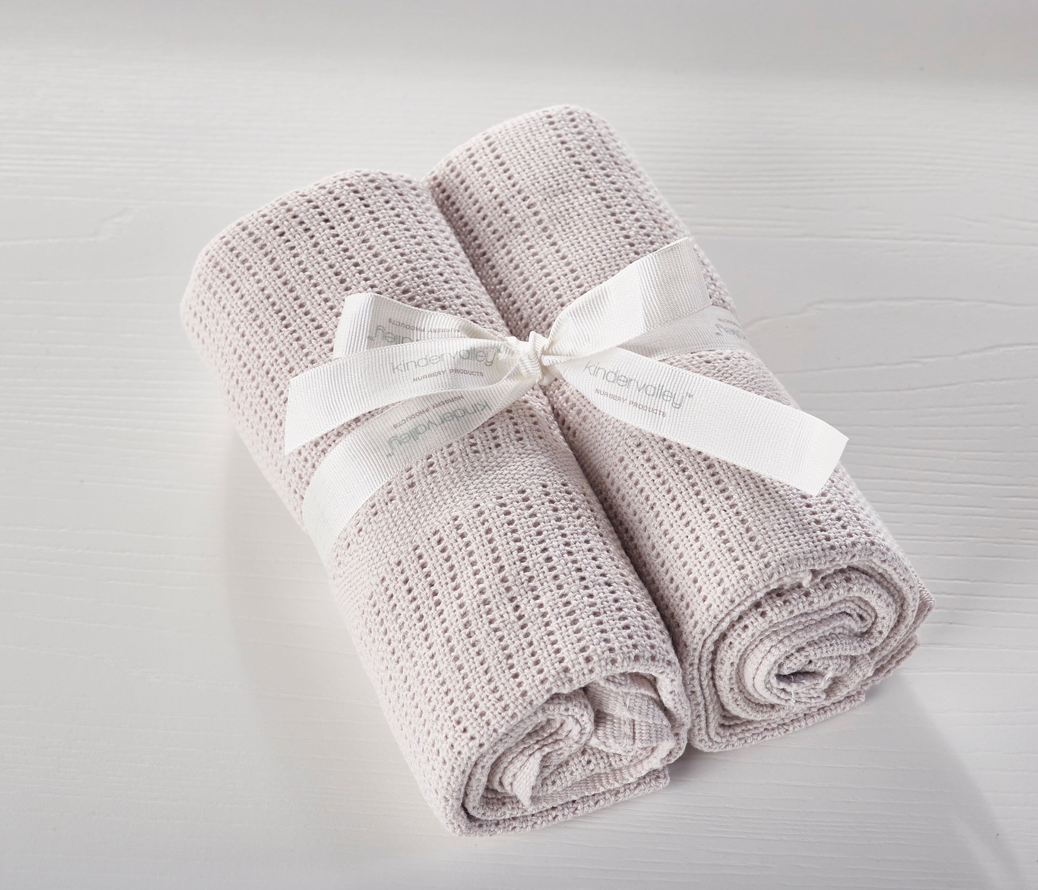 Kinder Valley Grey 2 Pack Cotton Cellular Blanket