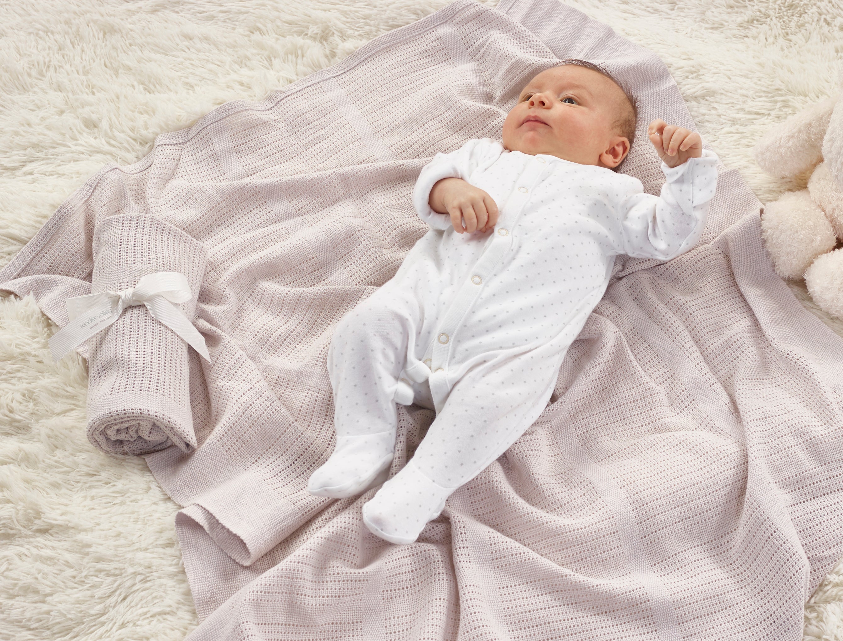 Kinder Valley Grey 2 Pack Cotton Cellular Blanket