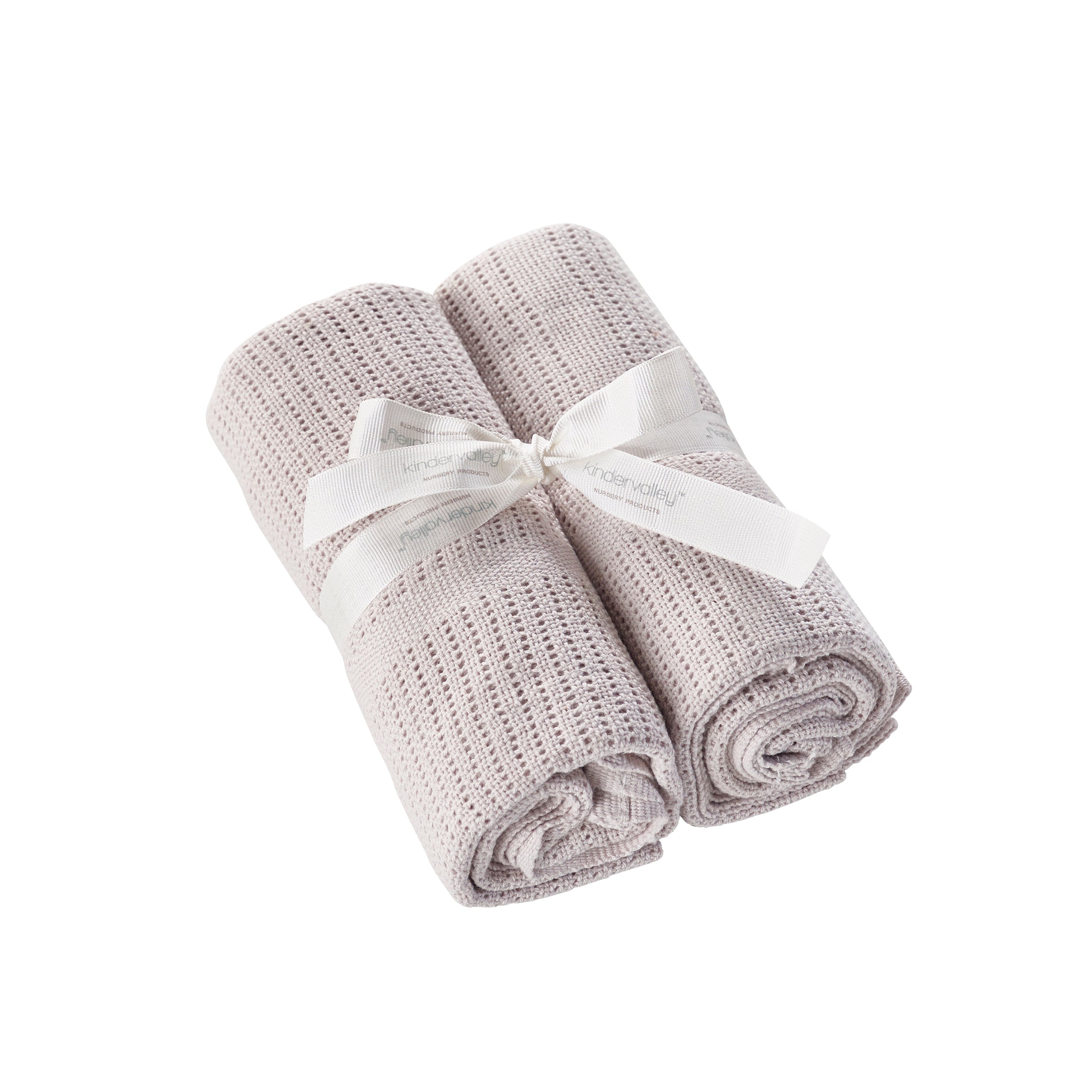 Kinder Valley Grey 2 Pack Cotton Cellular Blanket