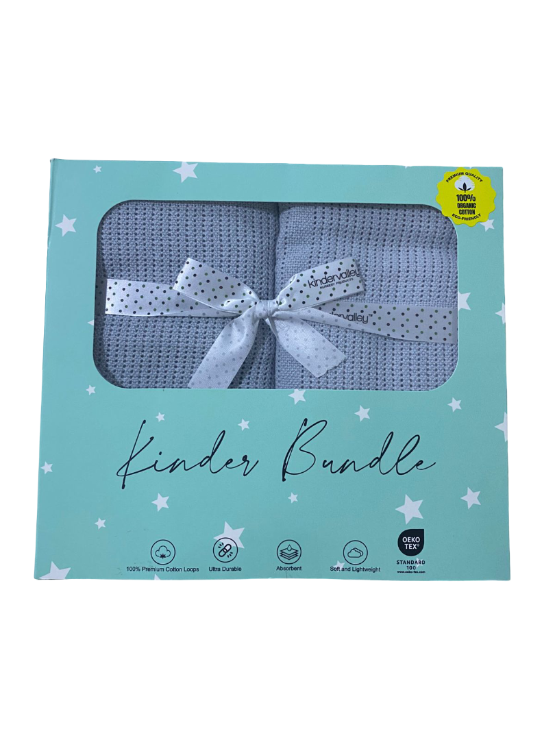 Kinder Valley Grey 2 Pack Cotton Cellular Blanket