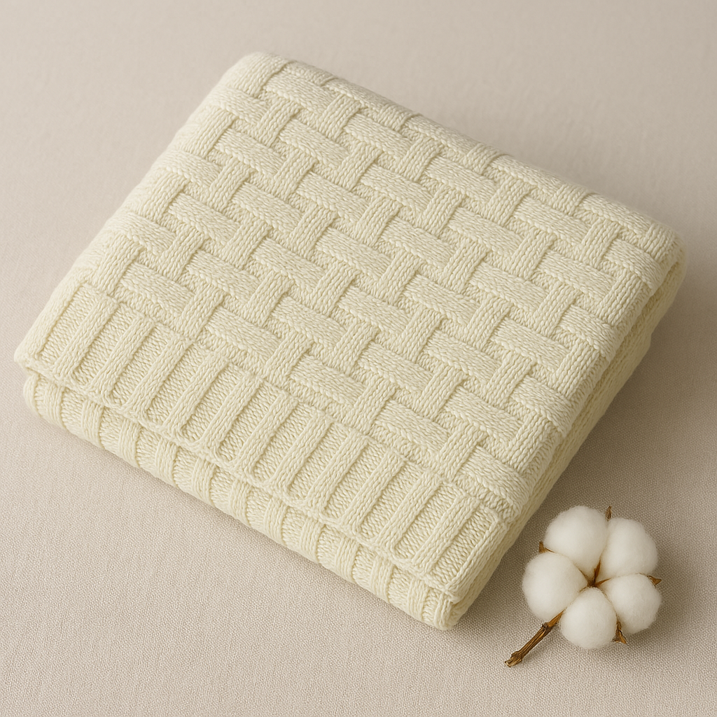 Kinder Valley Bamboo Weave Cotton knitted Blanket