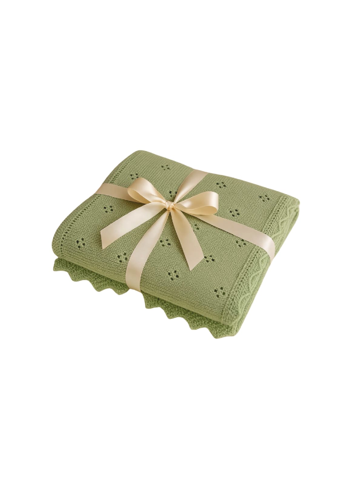 Kinder Valley Sage Bloom Cotton Knitted Blanket