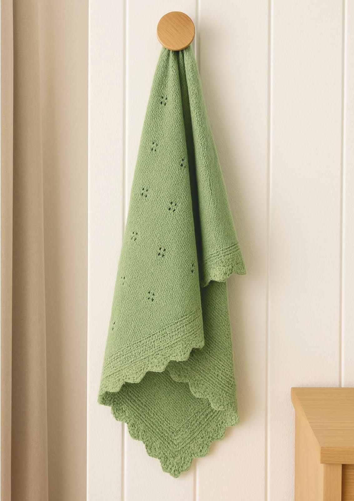 Kinder Valley Sage Bloom Cotton Knitted Blanket