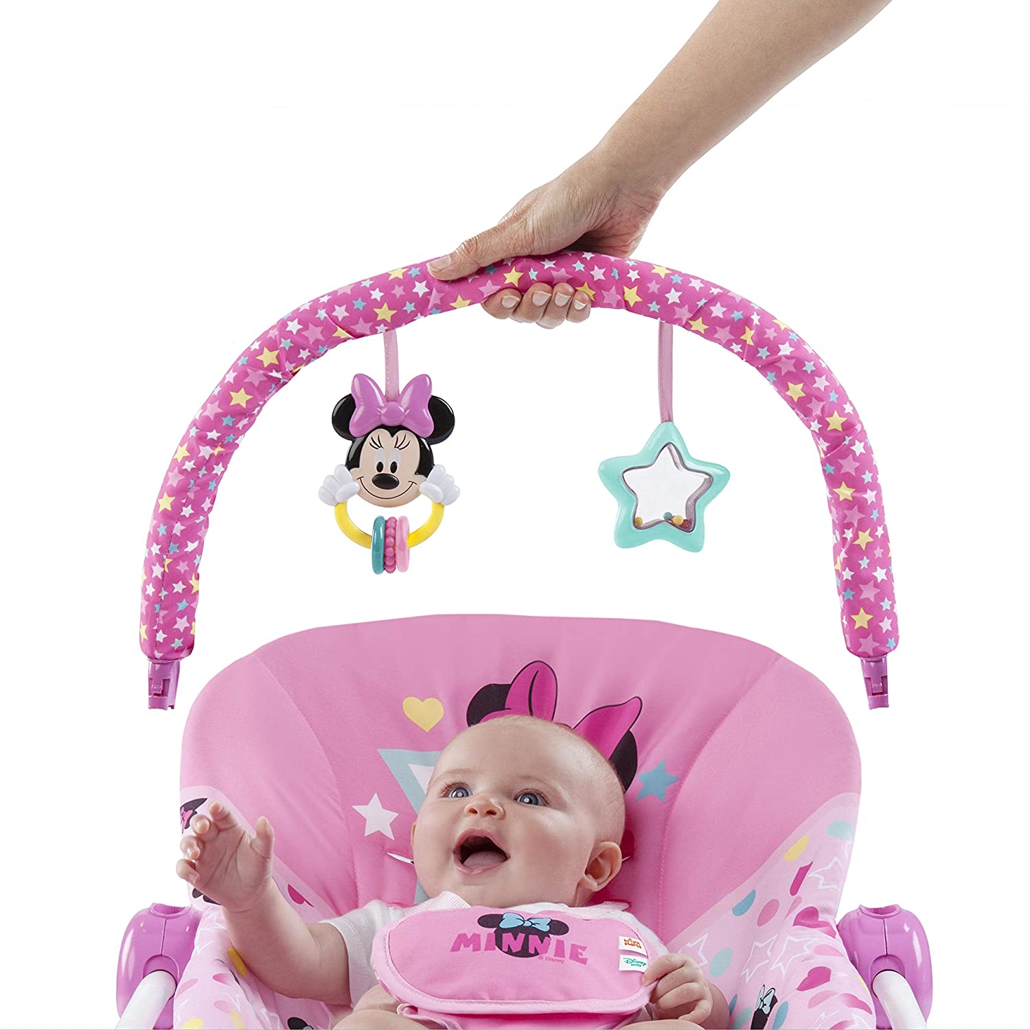 Bright Starts Minnie Mouse Stars & Smiles Infant To Toddler Rocker