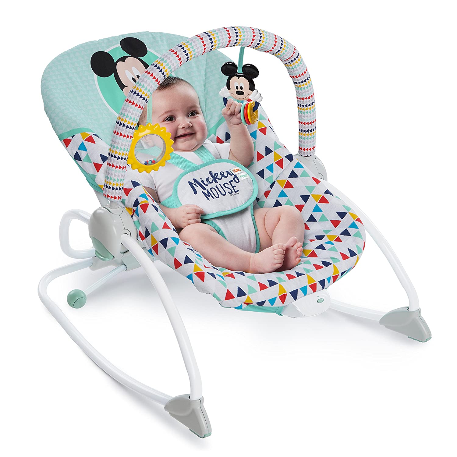 Bright Starts Mickey Mouse Happy Triangles Infant To Toddler Rocker
