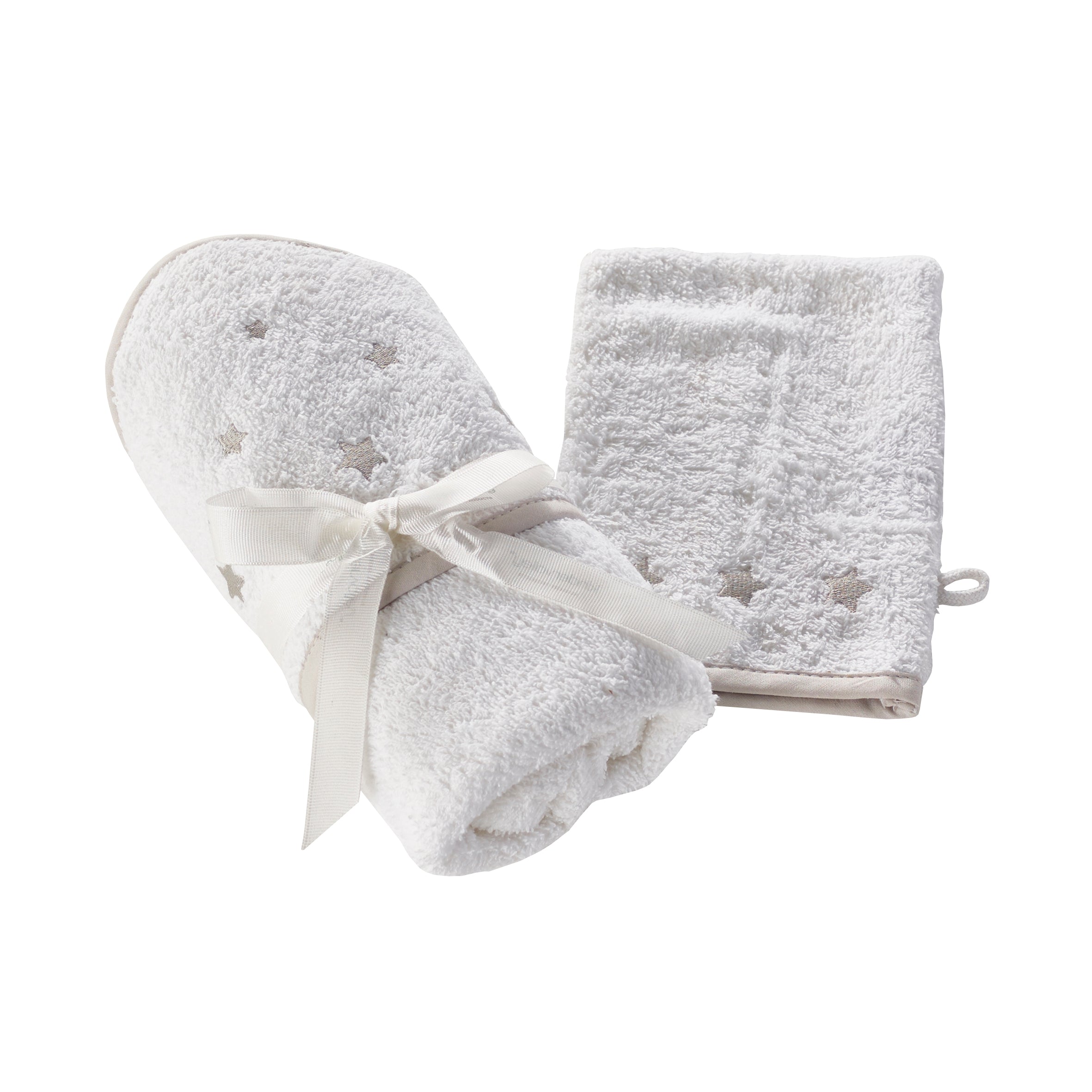 Kinder Valley Stars Print Hooded Towel and Wash Mitt