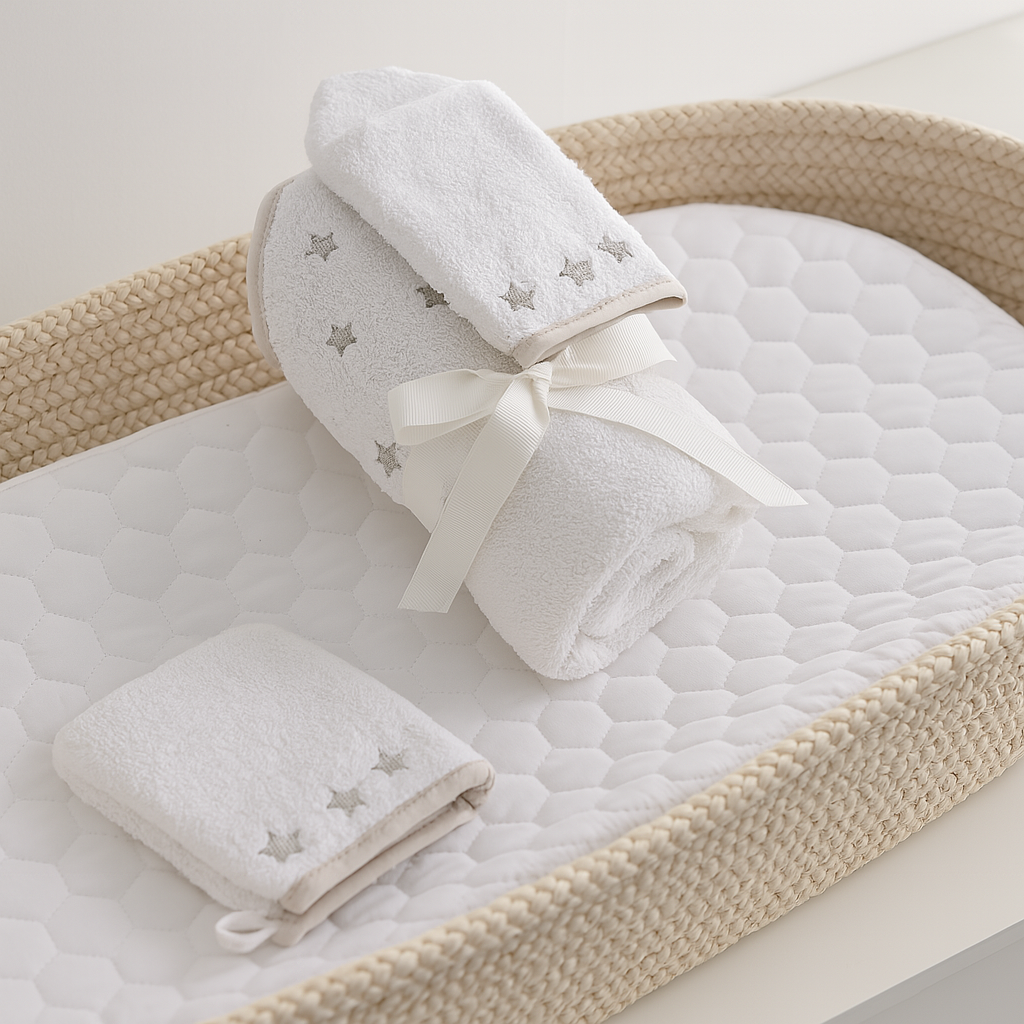 Kinder Valley Stars Print Hooded Towel and Wash Mitt