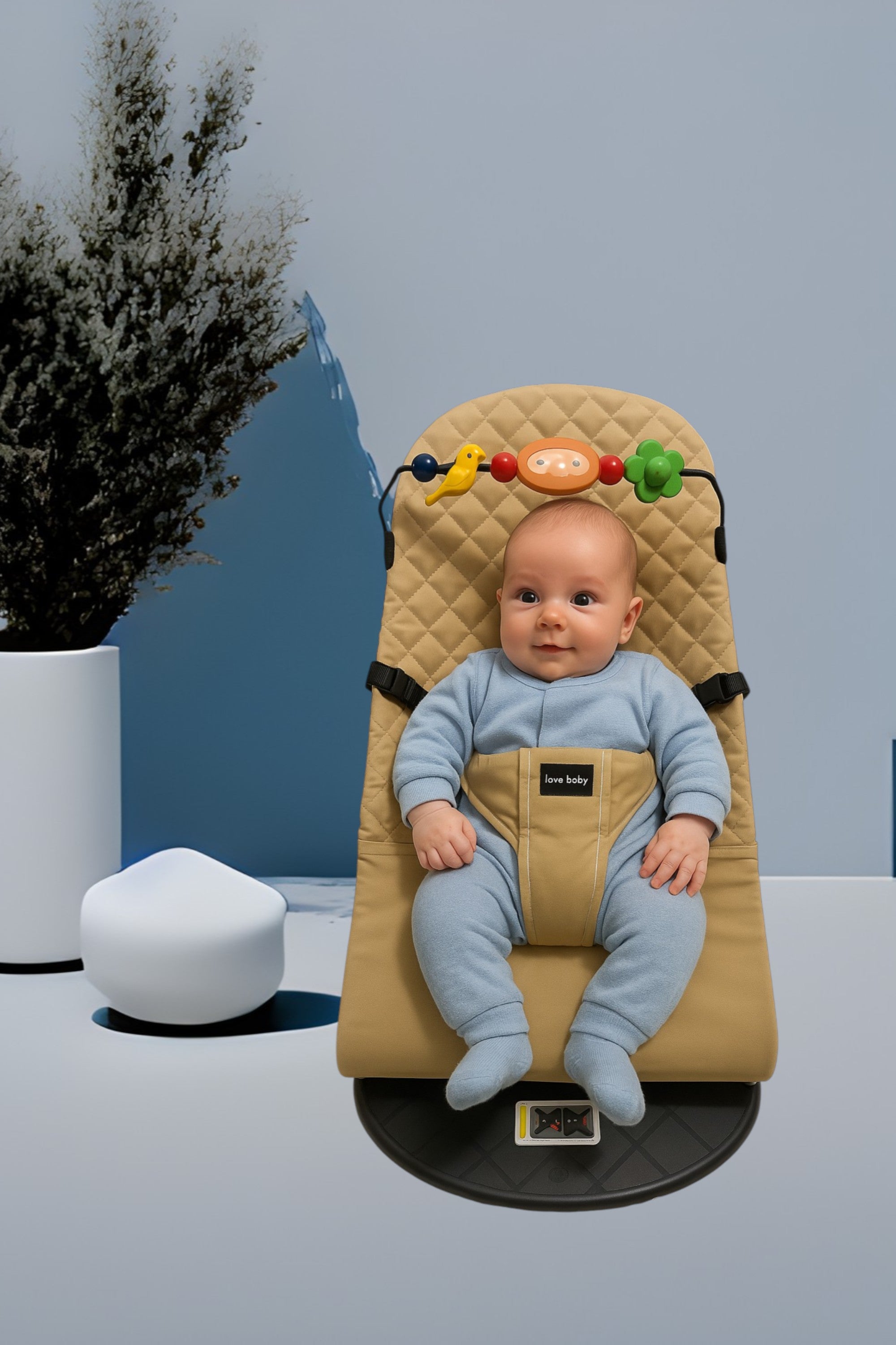 Kinder Valley Light Weight Snuggle Bouncer with Toys Beige