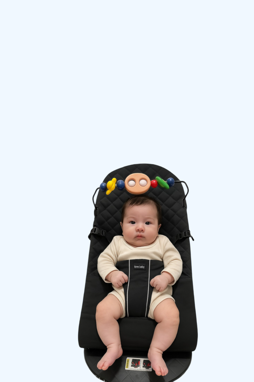 Kinder Valley Light Weight Snuggle Bouncer with Toys Black