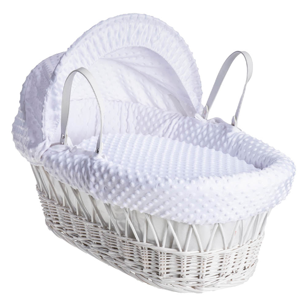 Kinder Valley White Dimple Wicker Moses Basket White