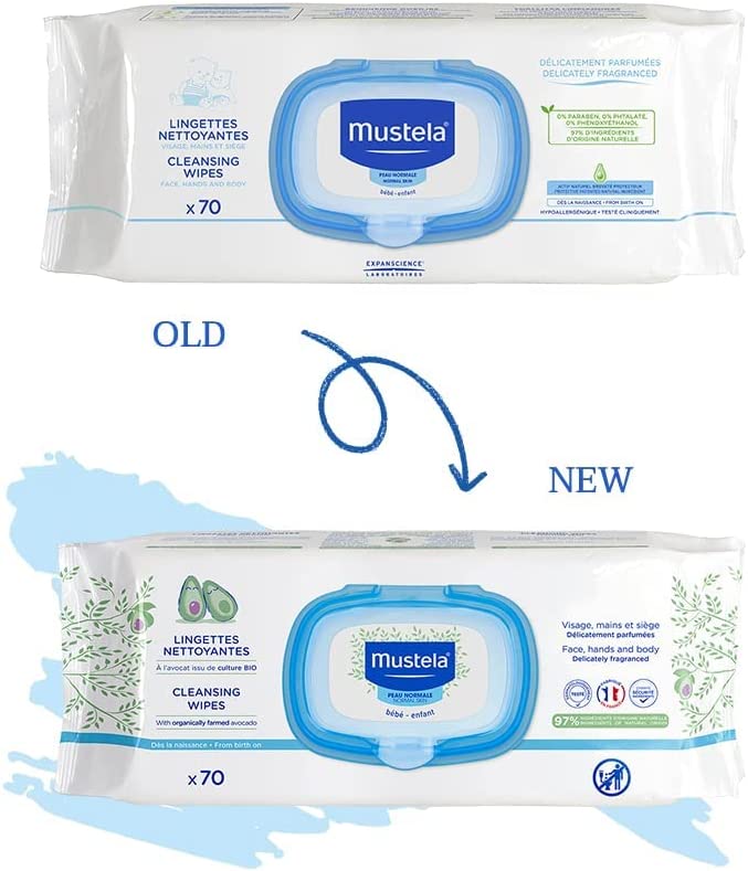 Mustela  70 Wipes For Diaper Change